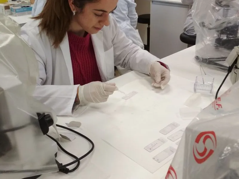 Alumna De Cesur Realizando El Procesamiento Citologico Y Tisular Alumna De Cesur Realizando El Procesamiento Citologico Y Tisular